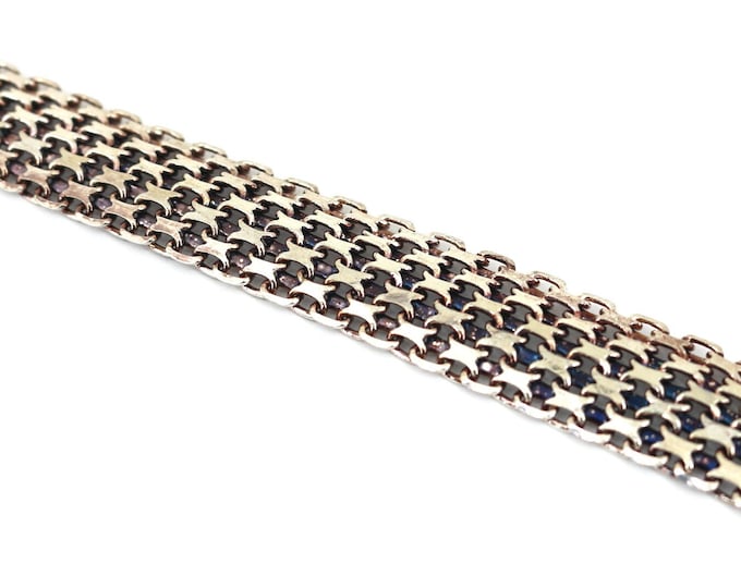 Vintage Italy Milor Basket Weave Link  Chain Bracelet 7 In 925 Sterling Br 1459