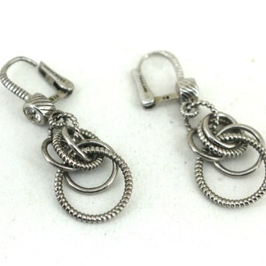 Vintage Authentic Judith Ripka Diamonique Circle Lever Back Sterling 925 Silver Earrings ER 1418