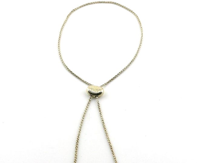 Vintage Vera Wang Love Collection Foxtail Braid Wheat Chain Design Adjustable Bracelet 925 Sterling Silver BR 752S
