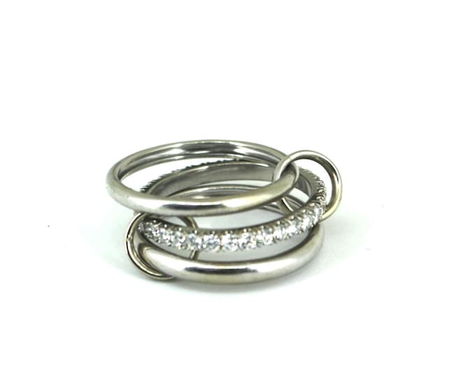 Handmade 14K White Gold 1.5 CT CVD Lab Grown Diamonds Spinelli Ring