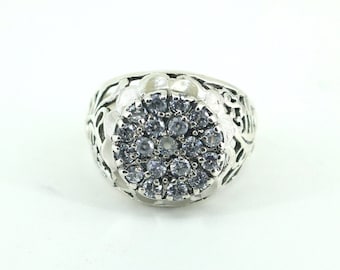 Size 13.5 White CZ Ring  925 Sterling Silver RG 365