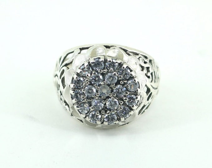Size 13.5 White CZ Ring  925 Sterling Silver RG 365