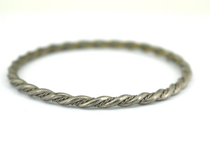 Vintage Braid Bangle Bracelet 925 Sterling Br 2249(123759780685)