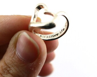 Vintage Tiffany & Co. Elsa Peretti Open Heart Ring, Sterling