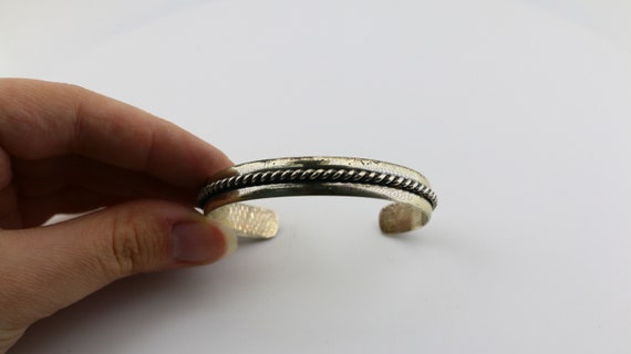 Vintage Braid Braided Cuff Bracelet 925 Sterling … - image 5