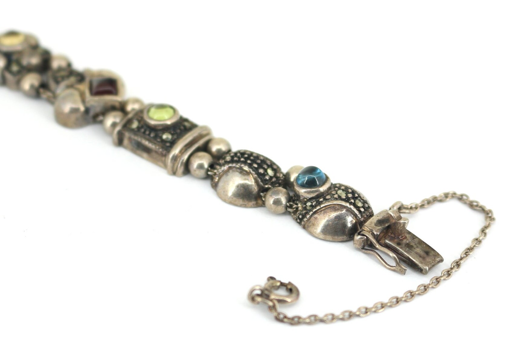 ブレスレット [Retro finger] stone bracelet (3types) Vintage Multicolor Multi Gemstones Design Tennis Bracelet