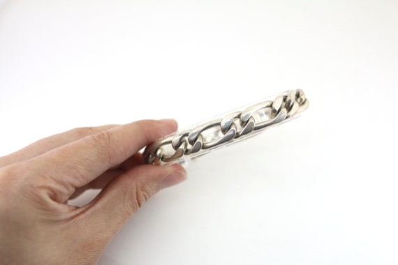 Vintage 7.75 in Heavy Figaro Link Chain Bracelet 925