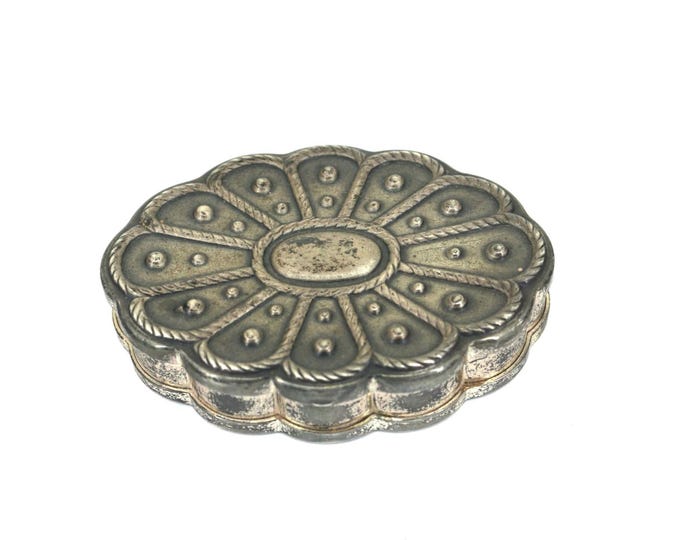 Vintage Volupte USA 20s Sterling Silver Pill box Trinket OT 088