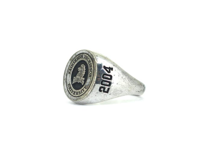 Vintage Men's Fairleigh Dickinson University Signet Ring 925 Sterling Silver RG 1206