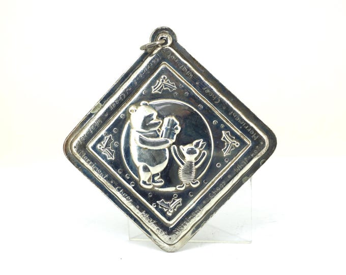 Vintage  1997 Disney & Lunt Winnie The Pooh Christmas Story Ornament Journey  Religious Pendant  925 Sterling Silver PD 725