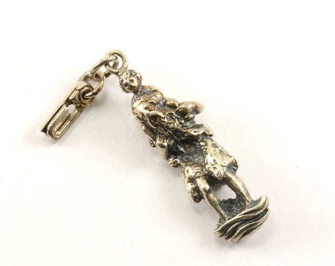 Vintage Father and Son Loving Grandfather Grandson  Keychain Key   925 Sterling, OT 18