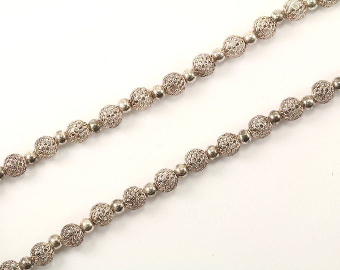 Vintage Italy Beads Necklace 925 Sterling NC 1066