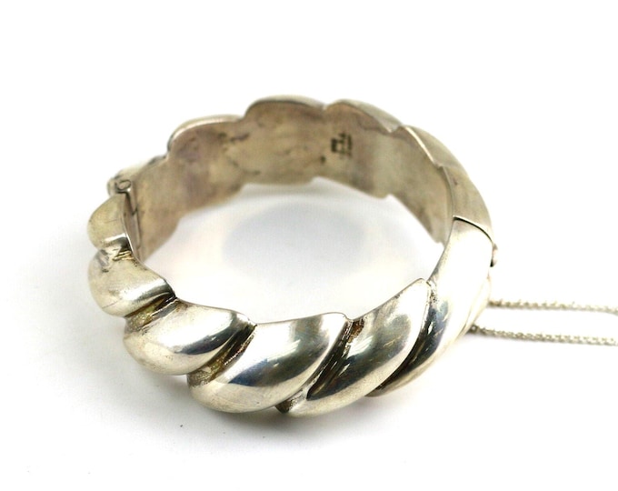 Vintage Beautiful Braid Big Simple Design Bracelet 925 Sterling Silver BR 181
