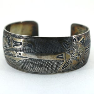 Vintage Raven Sun Storyteller Cuff Bracelet Danny Dennis 925 Sterling Br 282