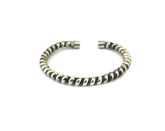 Vintage 6 1/2 In Southwest Twisted Wire Cuff Bracelet Sterling Silver BR 244