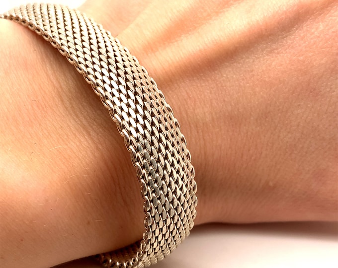 Vintage GC Mesh Bracelet | Silver 925 Sterling Bracelet | BR 3659
