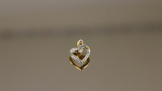 Vintage Small Twisted Two Tone Heart Shape Gold P… - image 5