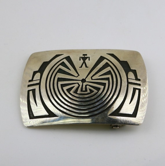 Magnificent San Felipe Turquoise Sterling Silver Buckle Native American Magnificent San Felipe Turquoise Sterling Silver Buckle Native American