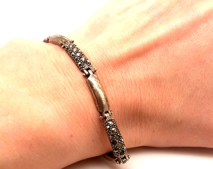 Vintage Bracelet | Marcasite Stones Design Bracelet | Beautiful Design Bracelet | Sterling 925 Silver Bracelet | BR 3199N