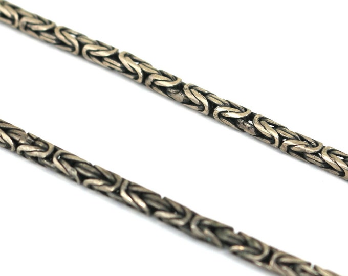 Vintage 21 Inch Byzantine Bali Hook Design Necklace 925 Sterling NC 875