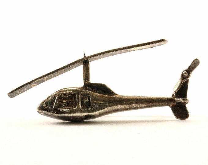 Vintage Helicopter Shape Pin/brooch 925 Sterling Bb 1144(123726799995)