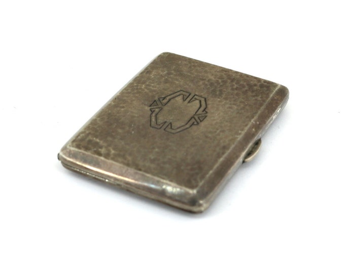 Vintage Hand Hammered 6296 Signed Small Polished Design Small Trinket Case Box 925 Sterling OT 384