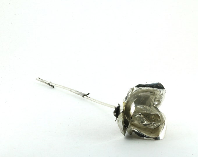 Vintage Rose Flower Sterling Silver 925 OT 294