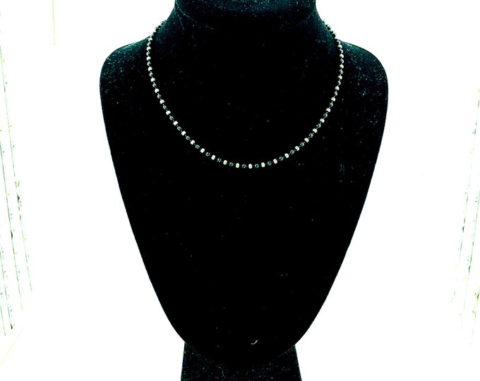 Vintage Necklace | Italy Design Necklace | Ball  Design Necklace  | Black & Silver Design Necklace |Silver 925 Sterling Necklace |  NC 136K