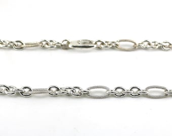 Vintage 20 Inch Italy Shiny Rolo Figaro Design Chain Necklace 925 Sterling NC 1786