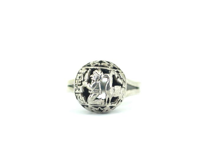 Vintage Size 6 1950s Art Orfebre Peruvian Design Ring Sterling 925 Silver Rg 4187