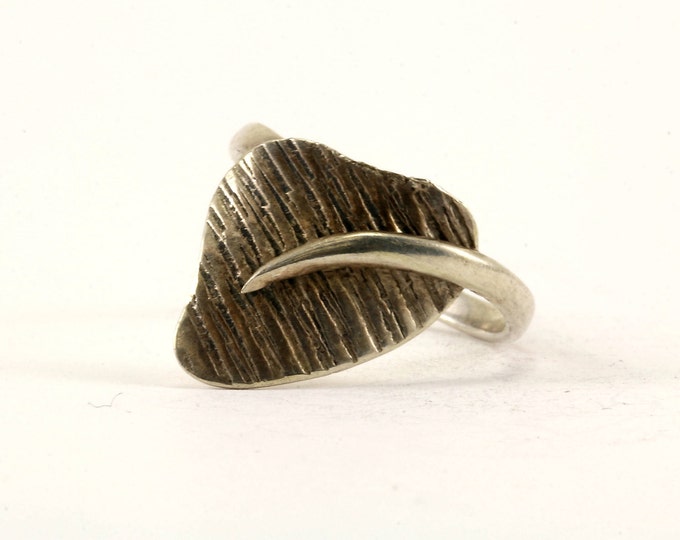 Vintage Size 7.25 Leaf Design Ring | 925 Sterling Silver Ring | RG 3101