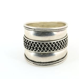 Vintage Breite Zigarre Bandring Größe 8 Silber Sterling 925 RG 4465