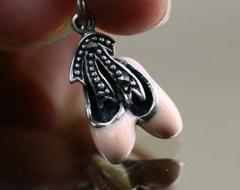 Vintage Ballet Ballerina Shoes Small Tiny Thailand Designed Charm Sterling 925 CH 501