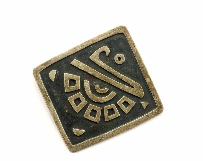 Vintage Mexico Aztec Design Pin/brooch 925 Sterling Bb 1165(123720997217)