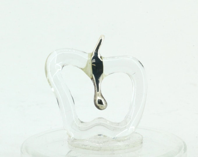 Vintage Apple Design Glass Pendant 925 Sterling PD 1136
