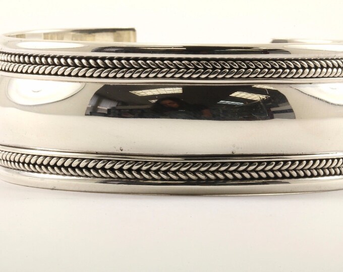 Vintage Two Braids Cuff Bracelet 925 Sterling Br 805-e
