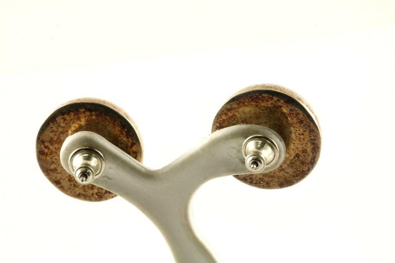 Vintage Bead Button Floral Design Stud Earrings 925 Sterling Silver Er 822