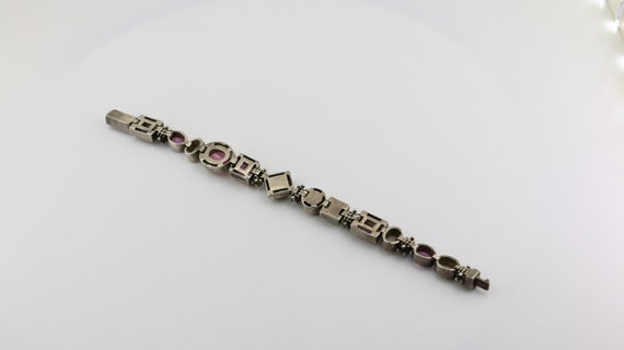 Vintage Beautiful Mother Of Pearl Pink Crystals R… - image 4