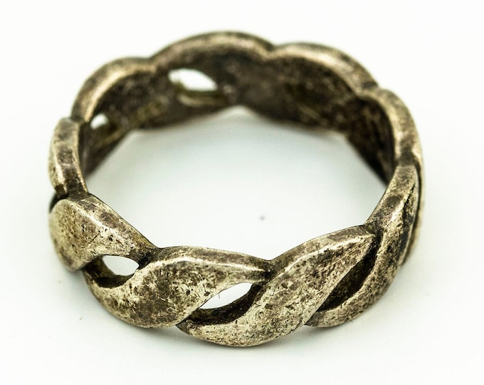 Size 7 Rope Open Cut Design Simple Vintage Beautiful Band Ring for Men & Women 925 Sterling Silver RG 4360Q