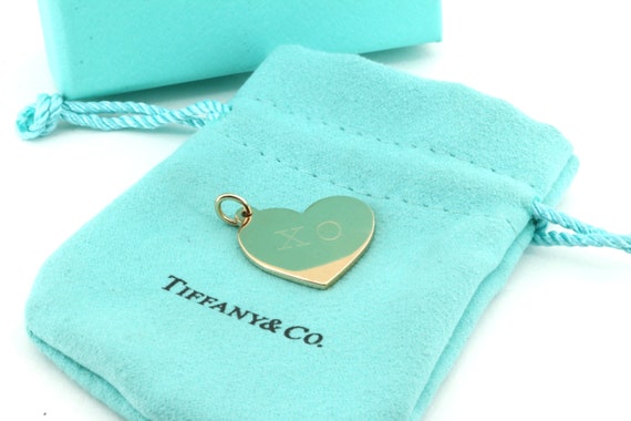 Authentic Tiffany & Co 18K Gold Flat Heart Shape … - image 1