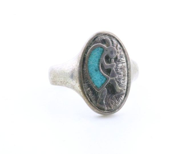 Vintage Size 7 Navajo Turquoise Ring RG 4073