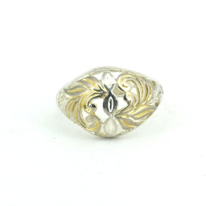 Vintage Size 7 Filigree Dome Design Ring 925 Sterling Silver RG 109