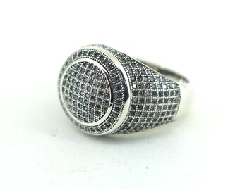 Vintage Size 13 CZ Dome Ring 925 Sterling Silver Rg 4282 - Etsy