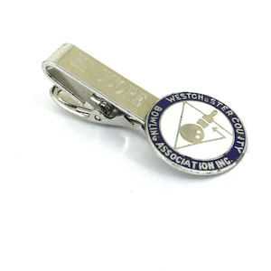 Vintage Hi Score Bowling Association INC Enamel Design Bar Tie Clip 925 Sterling Silver OT 382