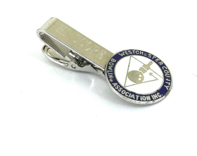 Vintage Hi Score Bowling Association 925 Sterling Silver Tie Clip OT 067
