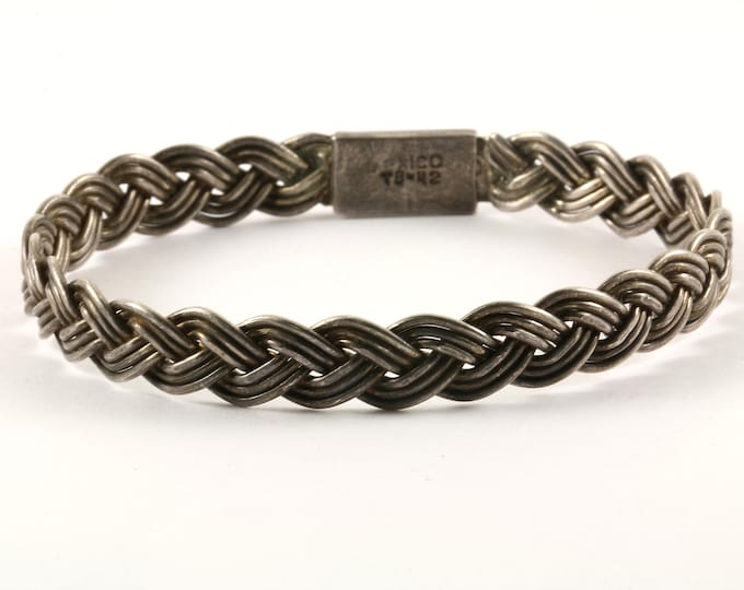 Vintage Twisted Braided Design Bangle Bracelet 925 Sterling BR 3437