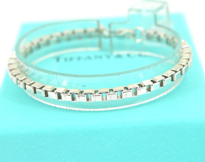 Authentic Tiffany & Co  Box Chain 6.75 In Bracelet | Sterling Silver Bracelet | BR 3867