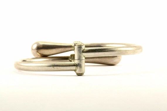 Vintage Overlap Design Bangle Bracelet Sterling S… - image 3