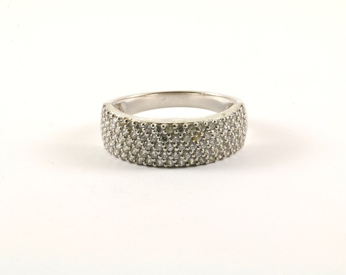 Vintage Size 11.25  CZ Band Design Ring 925 Sterling Silver RG 3462