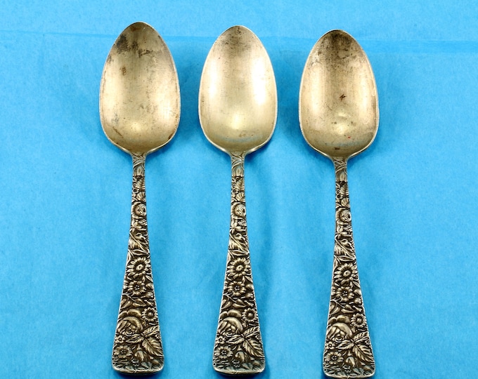 S.H. Kirby 1880 Set of Three Teaspoons Sterling 925 Silver FW 128